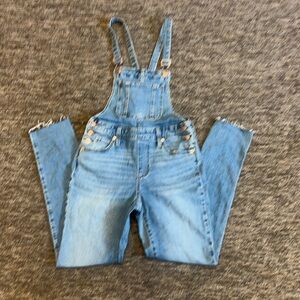 Universal Threads frayed blue denim overalls size 24R